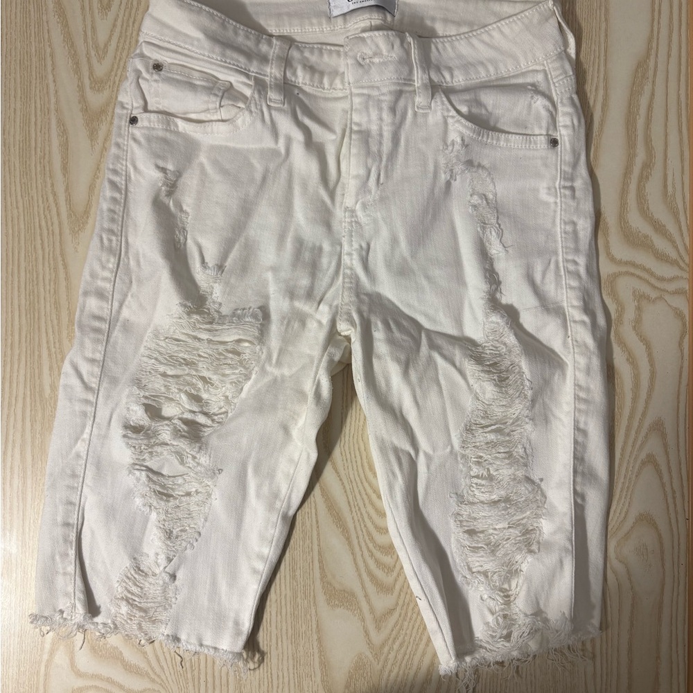 Guess Chic Cream Denim Shorts